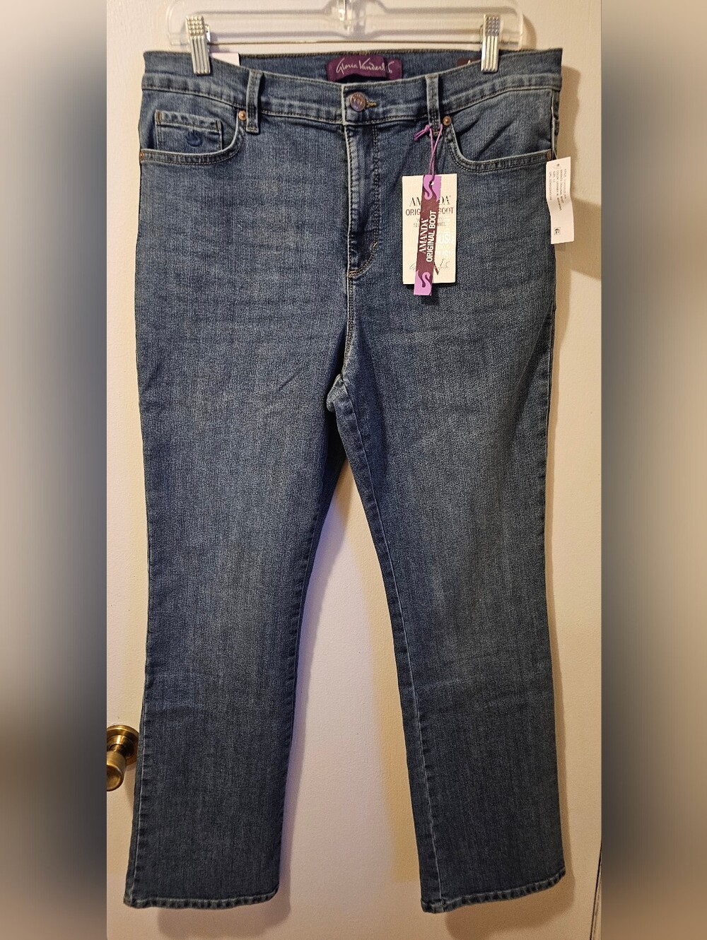 Gloria Vanderbilt Amanda Original Boot Slimming Jeans Blue Womens Sz 12‎ NWT